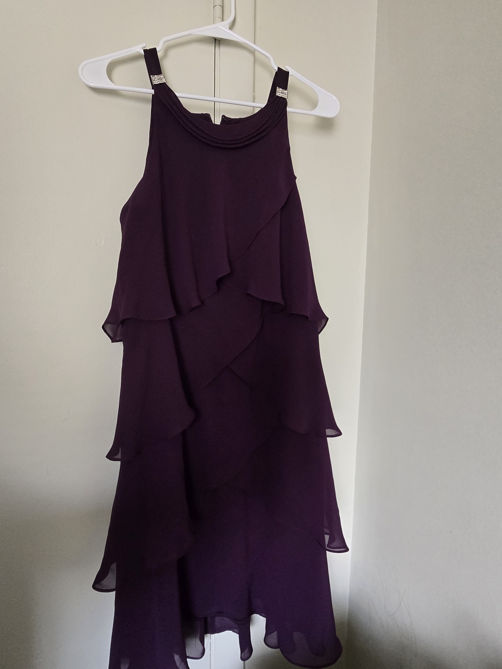 S.L. Fashions Ruffled Purple Dress